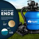 tillvex Sandfilteranlage mit Pumpe Filteranlage Sandfilter Filterkessel Pool Filterpumpe Blau