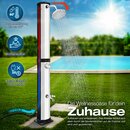 tillvex Solardusche 35L Schwarz/Silber inklusive Schutzhaube Gartendusche Pooldusche Camping Pool Solar Au�en Dusche Regendusche