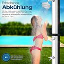 tillvex Solardusche 35L Schwarz/Silber inklusive Schutzhaube Gartendusche Pooldusche Camping Pool Solar Au�en Dusche Regendusche