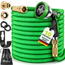 TRESKO� Premium Gartenschlauch Flexibler Wasserschlauch dehnbarer Flexischlauch Gr�n 7,5m