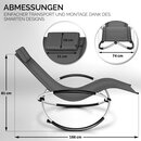 tillvex Gartenliege Anthrazit Relaxliege Sonnenliege Schaukelliege Liegestuhl Camping Schwingliege