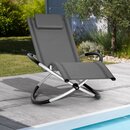 tillvex Gartenliege Anthrazit Relaxliege Sonnenliege Schaukelliege Liegestuhl Camping Schwingliege