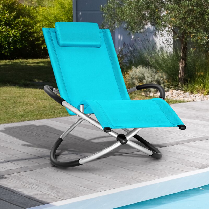 tillvex® Gartenliege Blau Relaxliege Sonnenliege Schaukelliege Lieges