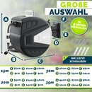 tillvex Schlauchtrommel Wasser 30+2m Schwarz mit Wandhalterung + Tragegriff | Schlauchaufroller mit Handbrause und Gartenschlauch | 180� Schwenkbar | Wand-Schlauchbox mit Aufroll-Automatik