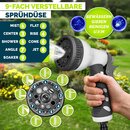 tillvex Schlauchtrommel Wasser 30+2m Schwarz mit Wandhalterung + Tragegriff | Schlauchaufroller mit Handbrause und Gartenschlauch | 180� Schwenkbar | Wand-Schlauchbox mit Aufroll-Automatik