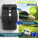 tillvex Schlauchtrommel Wasser 30+2m Schwarz mit Wandhalterung + Tragegriff | Schlauchaufroller mit Handbrause und Gartenschlauch | 180� Schwenkbar | Wand-Schlauchbox mit Aufroll-Automatik