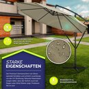 tillvex Sonnenschirm Braun  3m Ampelschirm Gartenschirm Marktschirm Kurbel Balkon Alu Neigbar