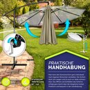 tillvex Sonnenschirm Braun  3m Ampelschirm Gartenschirm Marktschirm Kurbel Balkon Alu Neigbar