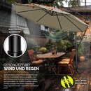 tillvex Sonnenschirm Braun  3m Ampelschirm Gartenschirm Marktschirm Kurbel Balkon Alu Neigbar