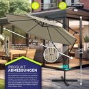 tillvex Sonnenschirm Braun  3m Ampelschirm Gartenschirm Marktschirm Kurbel Balkon Alu Neigbar