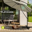 tillvex Sonnenschirm Braun  3m Ampelschirm Gartenschirm Marktschirm Kurbel Balkon Alu Neigbar