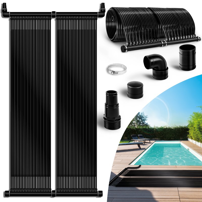 tillvex Pool Solarkollektor Set 76 x 300 cm | Solarheizung umweltfreundliches Erhitzen | Poolheizung Komplettset | Solarmatte | Sonnenkollektor für Warmwasser
